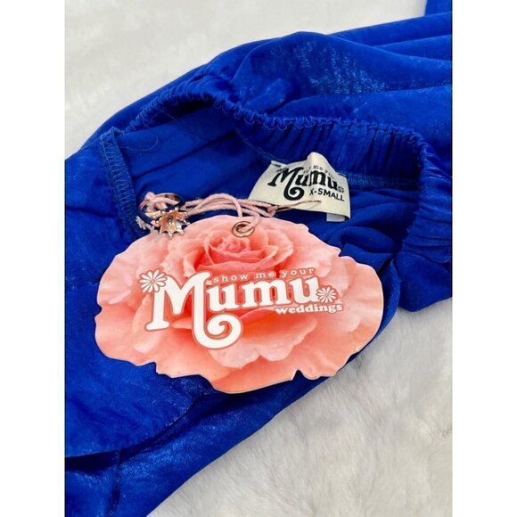 NEW Show Me Your MuMu Collette Halter Maxi Dress in Royal Blue Size-XS MSRP $198 - Picture 5 of 10